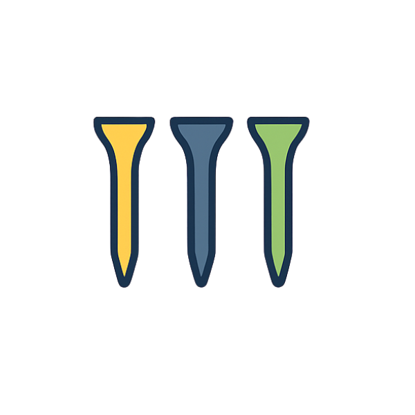 Cartoon golf tees and ball icon for collection page Australia