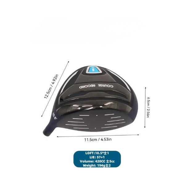 Frosted blue 10.5 degree golf driver head side profile – aerodynamic design – Embrace Golf Australia