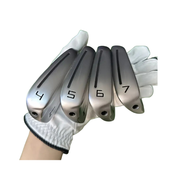 Top view of 7-piece full-hollow irons – balanced swing weight – Embrace Golf Australia
