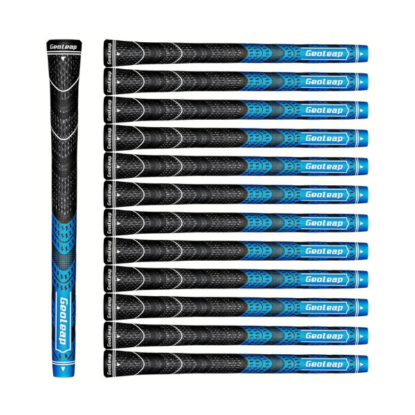 Blue Geoleap golf grips – hybrid cord rubber grips top view – Embrace Golf Australia