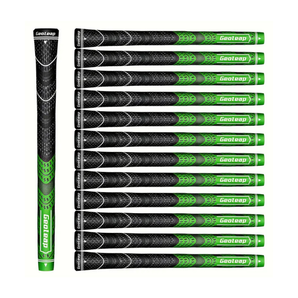 Green Geoleap golf grips – hybrid cord rubber grips top view – Embrace Golf Australia