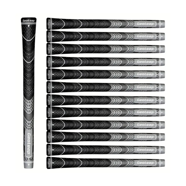 Grey Geoleap golf grips – hybrid cord rubber grips top view – Embrace Golf Australia
