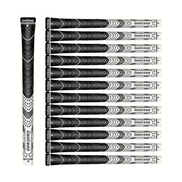 White Geoleap golf grips – hybrid cord rubber grips top view – Embrace Golf Australia