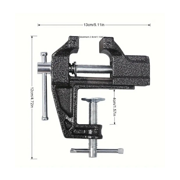 Mini bench vice dimensions overview – compact and sturdy golf regripping tool – Embrace Golf Australia