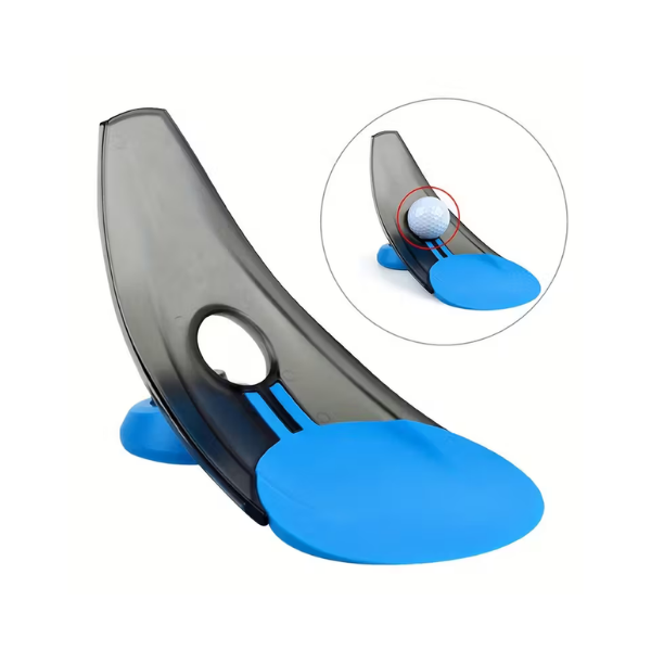 Angle view of foldable golf putting trainer pressure putt aid