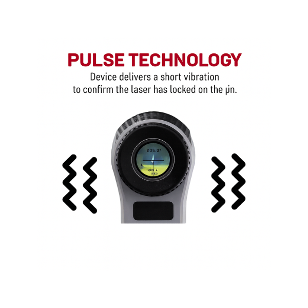 NOHAWK Golf Rangefinder front view showing pulse flag lock technology