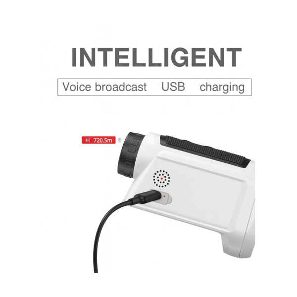 Nohawk Golf Rangefinder white model side view with USB-C charging port