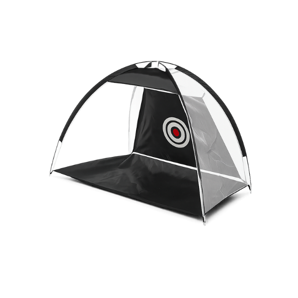 Portable golf practice net front view 304 × 213 cm with cloth backboard