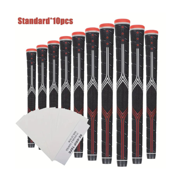 Premium black rubber golf grips top view – non-slip all-weather grips by Embrace Golf Australia