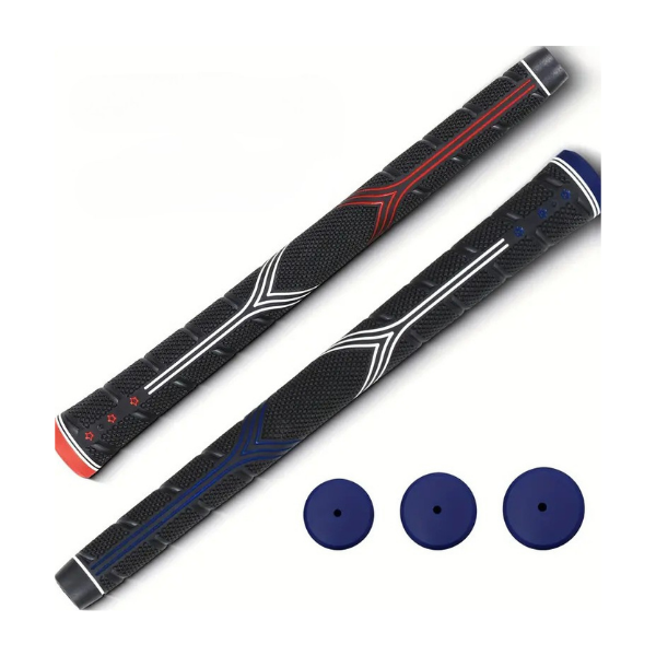 Premium red or blue rubber golf grips top view – durable all-weather traction – Embrace Golf Australia