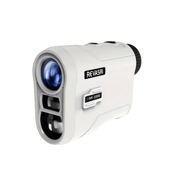 Revasri Golf Rangefinder angled view highlighting compact golf design