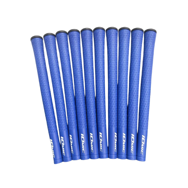 Soft TPE golf grips 10-pack blue top view – comfortable non-slip golf grips – Embrace Golf Australia