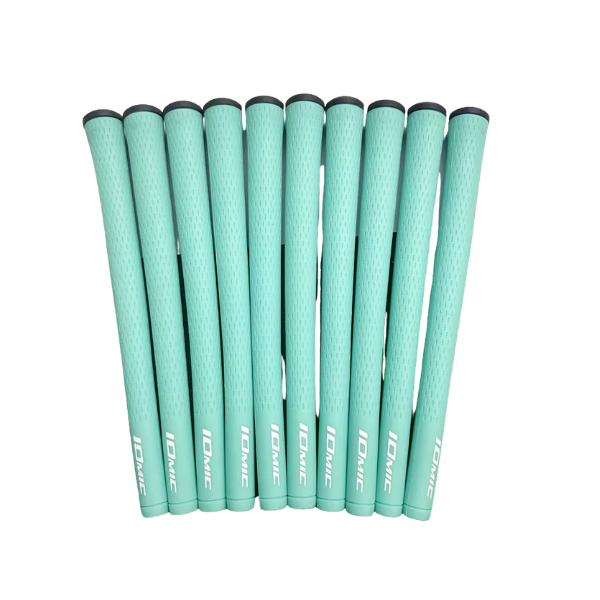 Soft TPE golf grips 10-pack green top view – comfortable vibration-reducing grips – Embrace Golf Australia